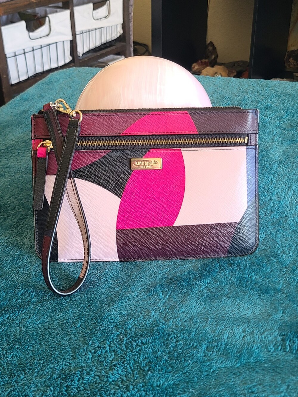 Kate Spade Pink Multi Leather Wristlet Clutch